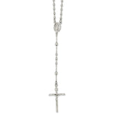 Sterling Silver 925 Rosary Necklace with Polished Finish Elegant Design